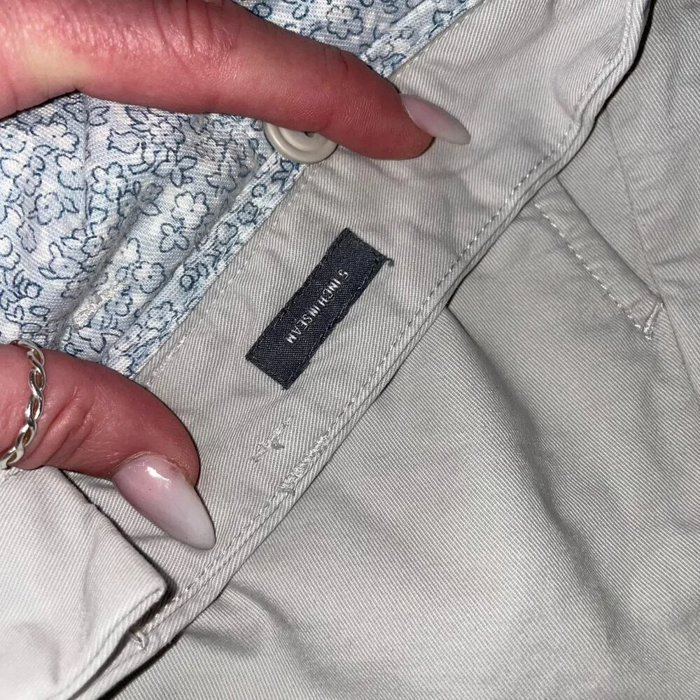 Bonobos shorts tan/khaki mid-rise cotton blend safari pockets SZ 35